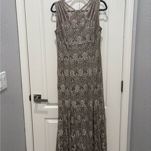 Elegant Taupe Evening Gown